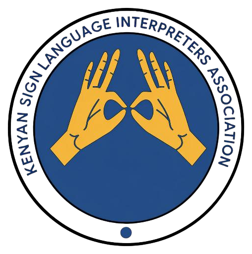 Kenyan Sign Language Interpreters Association logo.